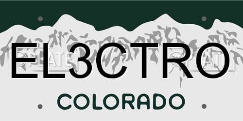 EL3CTRO Colorado License Plate