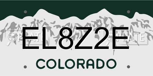 EL8Z2E Colorado License Plate