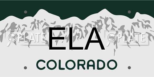 ELA Colorado License Plate