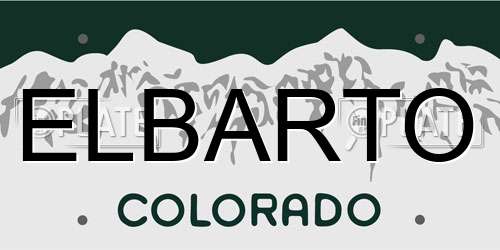 ELBARTO Colorado License Plate