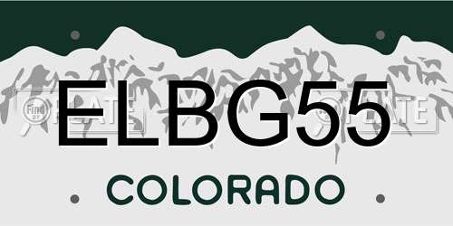 ELBG55 Colorado License Plate