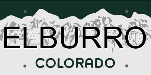 ELBURRO Colorado License Plate