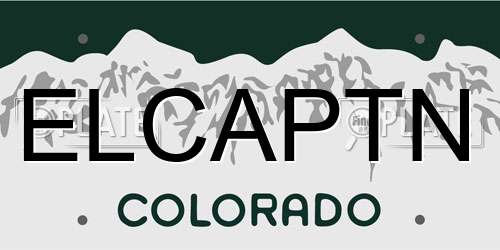 ELCAPTN Colorado License Plate