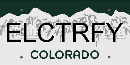 ELCTRFY Colorado License Plate