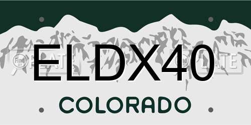 ELDX40 Colorado License Plate