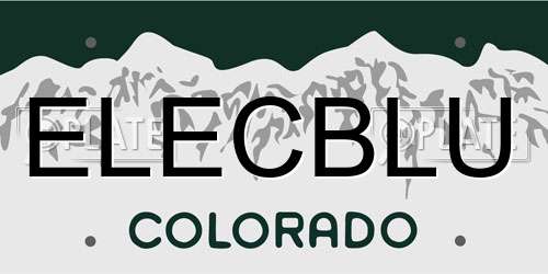 ELECBLU Colorado License Plate