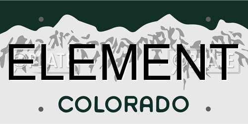 ELEMENT Colorado License Plate