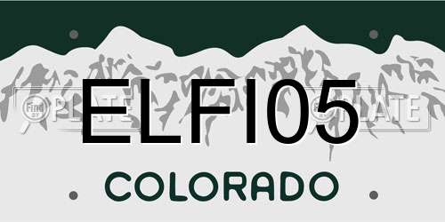 ELFI05 Colorado License Plate
