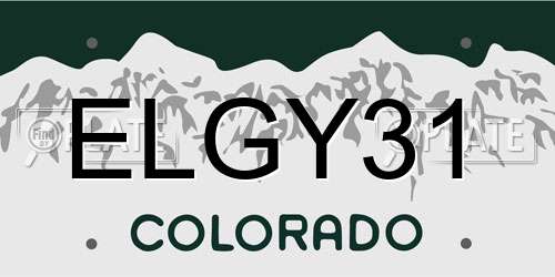 ELGY31 Colorado License Plate