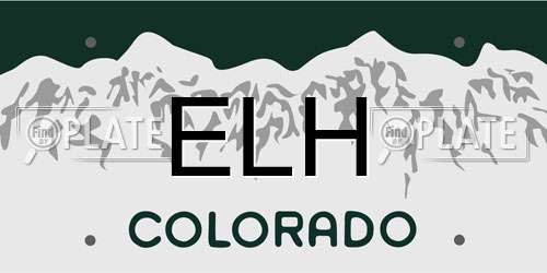 ELH Colorado License Plate