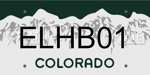 ELHB01 Colorado License Plate