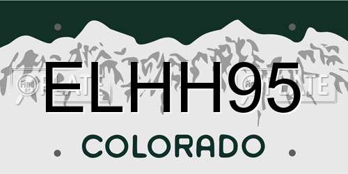 ELHH95 Colorado License Plate
