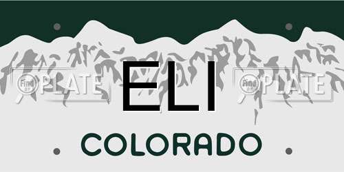 ELI Colorado License Plate