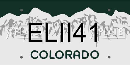 ELII41 Colorado License Plate