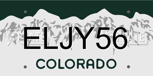 ELJY56 Colorado License Plate