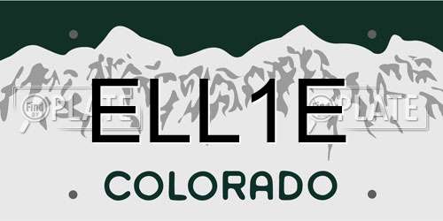 ELL1E Colorado License Plate