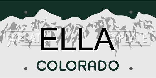 ELLA Colorado License Plate