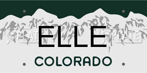 ELLE Colorado License Plate