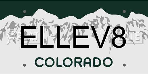 ELLEV8 Colorado License Plate