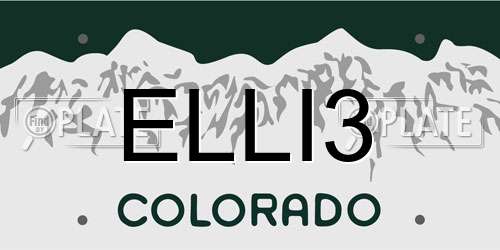 ELLI3 Colorado License Plate
