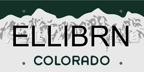 ELLIBRN Colorado License Plate