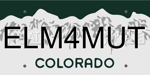 ELM4MUT Colorado License Plate