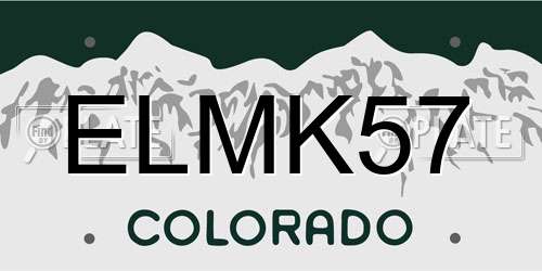 ELMK57 Colorado License Plate