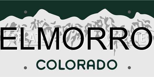 ELMORRO Colorado License Plate