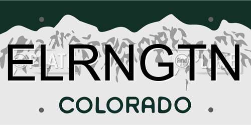 ELRNGTN Colorado License Plate