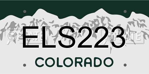 ELS223 Colorado License Plate