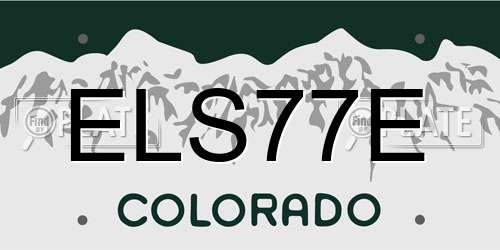 ELS77E Colorado License Plate