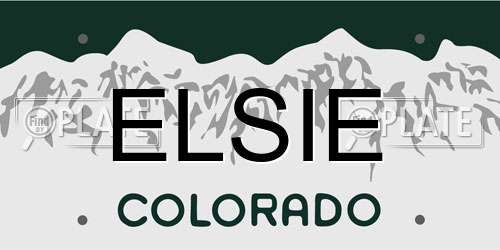 ELSIE Colorado License Plate