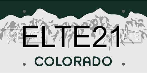 ELTE21 Colorado License Plate