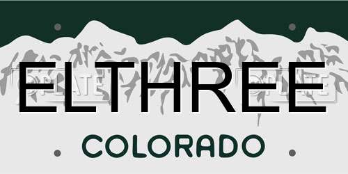 ELTHREE Colorado License Plate