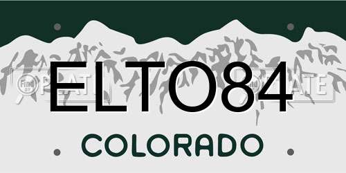 ELTO84 Colorado License Plate