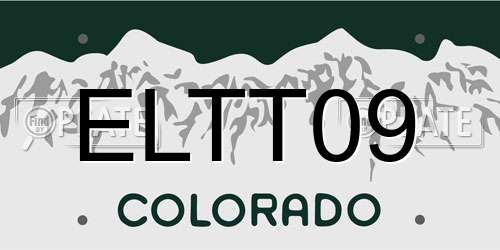 ELTT09 Colorado License Plate