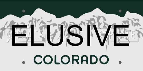 ELUSIVE Colorado License Plate