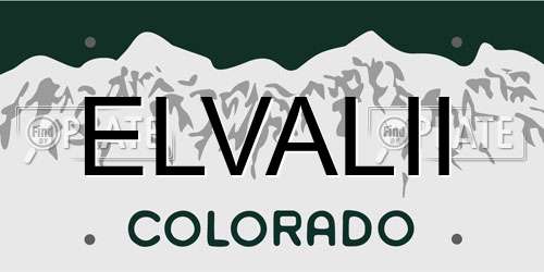 ELVALII Colorado License Plate