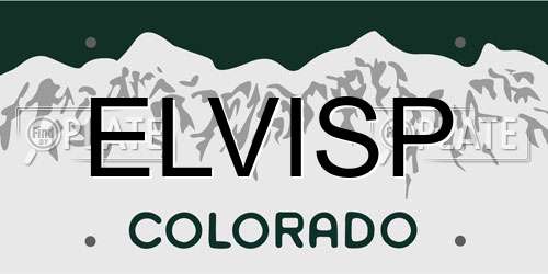 ELVISP Colorado License Plate