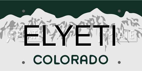ELYETI Colorado License Plate