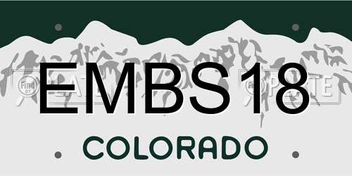 EMBS18 Colorado License Plate