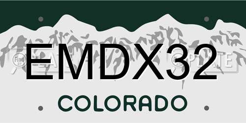 EMDX32 Colorado License Plate