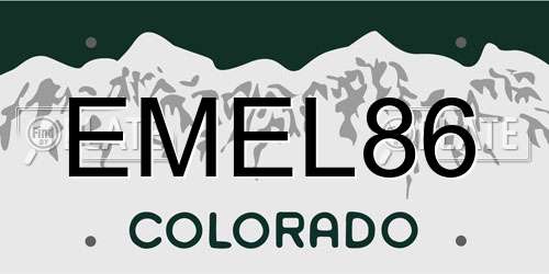 EMEL86 Colorado License Plate