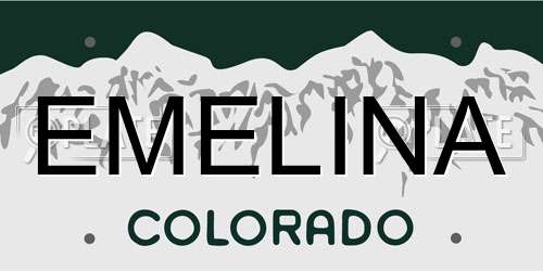EMELINA Colorado License Plate