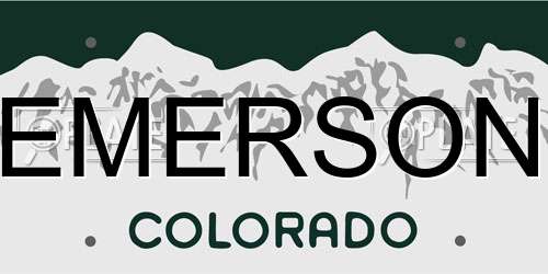 EMERSON Colorado License Plate