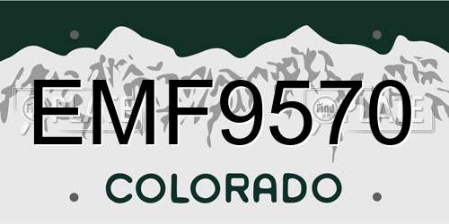 EMF9570 Colorado License Plate
