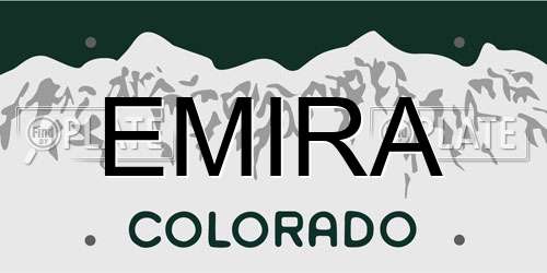 EMIRA Colorado License Plate