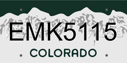 EMK5115 Colorado License Plate