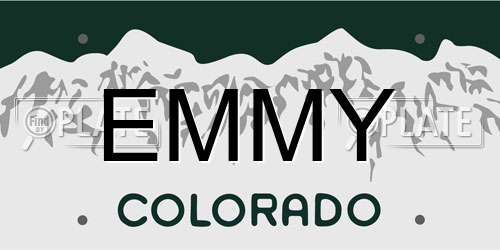 EMMY Colorado License Plate