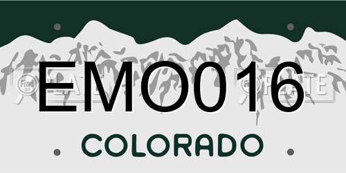 EMO016 Colorado License Plate